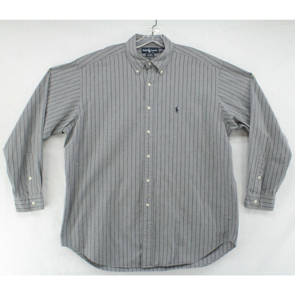 Vintage Polo Ralph Lauren Blake Shirt Men's XL Extra Large Heavy Cotton Gray